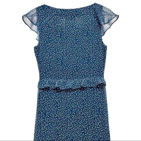 LAIA FOR ANTHRO BLUE FLORAL RUFFLED TIERED PEASANT MAXI DRESS - Picture 10 of 14